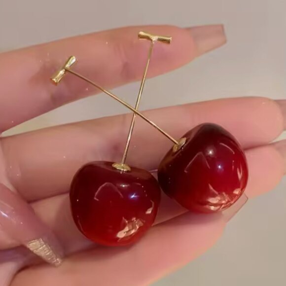 Anthropologie Jewelry - Anthro Cherry Dangle Earrings